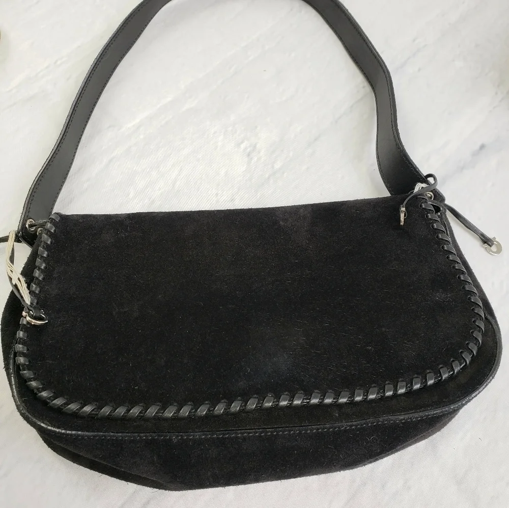 Salvatore Ferragamo AF-21 3897 Suede Bag Hobo EUC